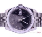 Rolex Datejust Stainless Steel Jubilee Band Black Romen Dial Men's Replica